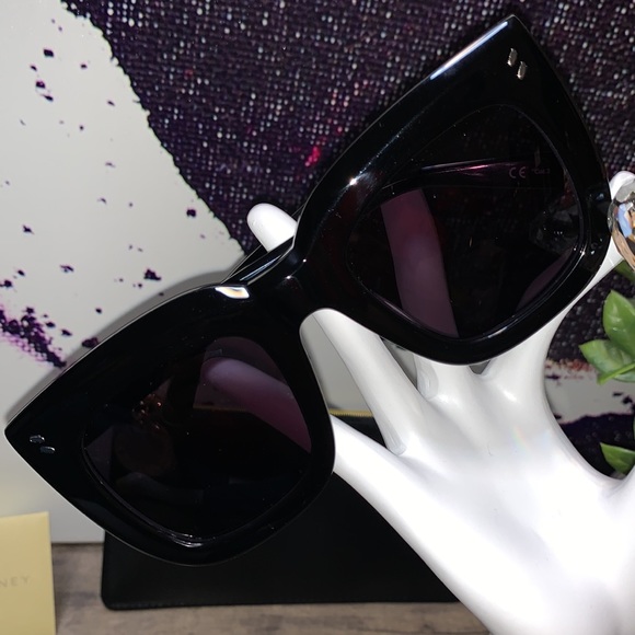 STELLA McCARTNEY SC 0033 S-001 BLACK SMOKE SUNGLASSES - Picture 9 of 12